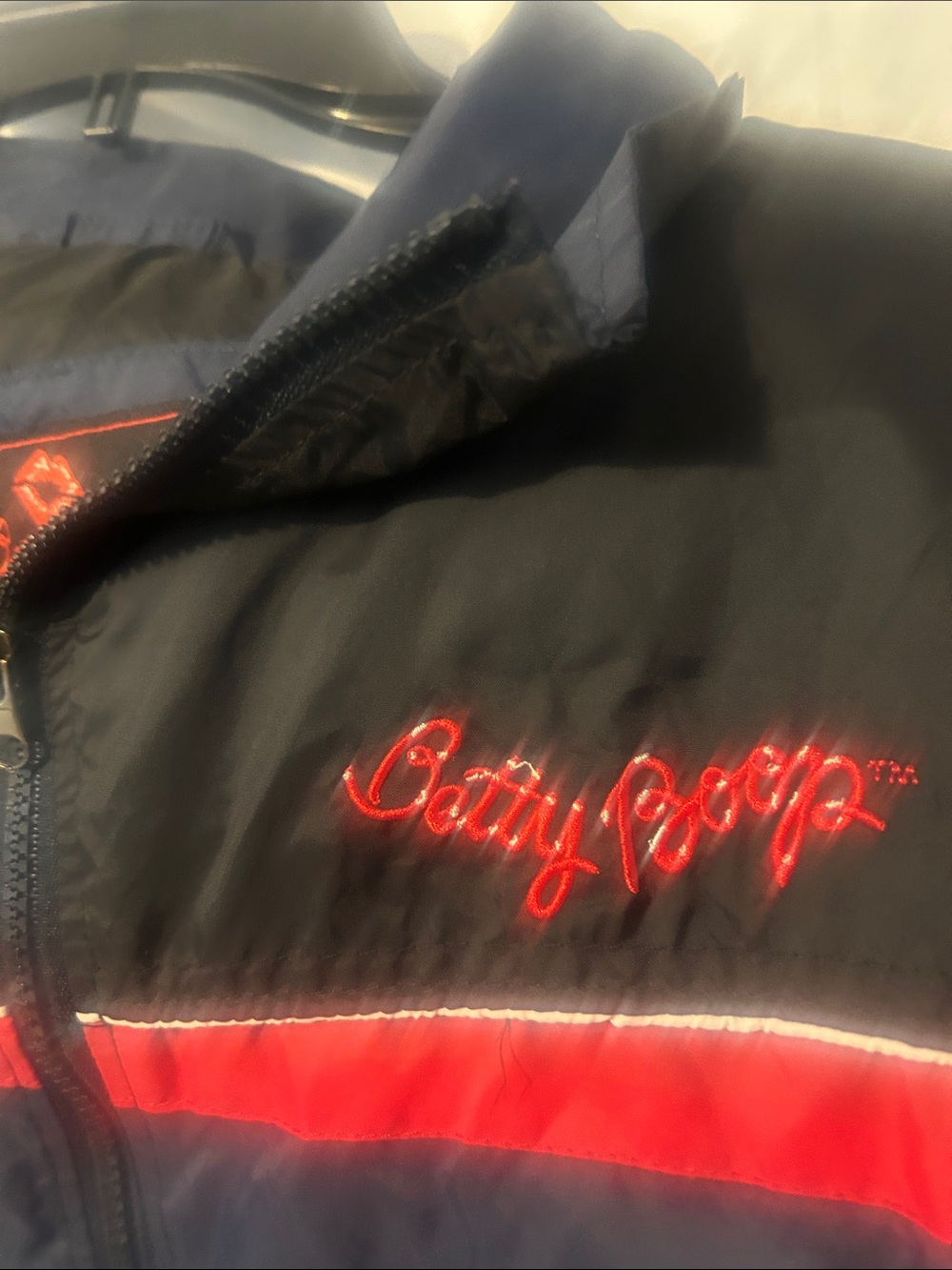 Betty Boop Black Jacket with Red Embroidered Logo